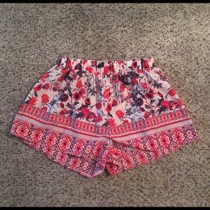 High waisted floral shorts